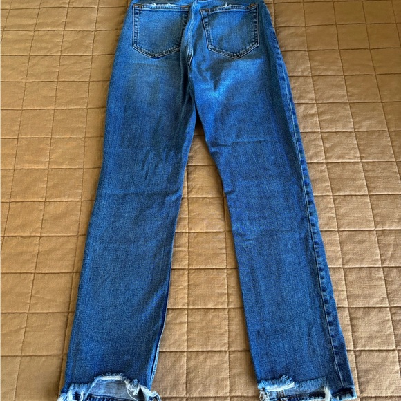 Abercrombie & Fitch High Rise Distressed Blue Jeans size 24 00R, curve love - Picture 2 of 3